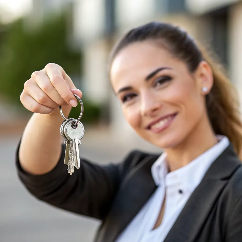 Woman holding a set of keys